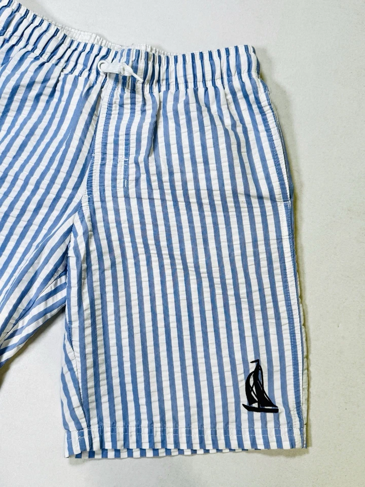 Bermuda de natação listrada masculina Cat and Jack Seersucker tamanho 12/14  - Imagem 2 de 4