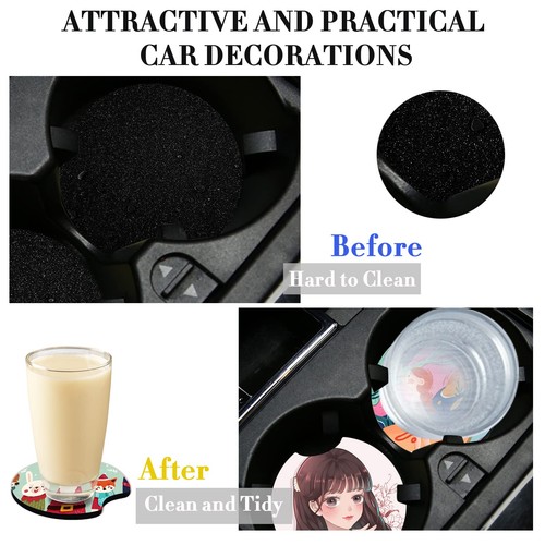 100 PCS Sublimation Blank Car Coasters, 2.75 in Circular Opening Blank Sublim... - Picture 4 of 7