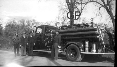 #NN6 -a B&W Vintage Photo Negative-Denver PA Fire Truck - OLD Shot