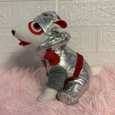 Collectible 7'' Plush Target Bullseye Dog Wearing Silver Robot Costume Outfit 