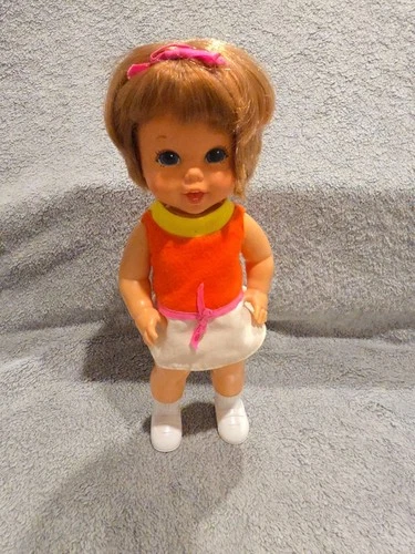 Vintage 1967 Mattel 11" Baby Small Walk Doll Untested Original Outfit
