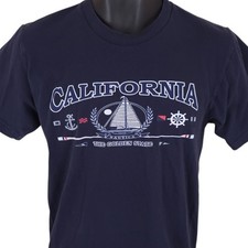 California T Shirt Mens Size Small Blue Nautical Travel Destination Made In USA