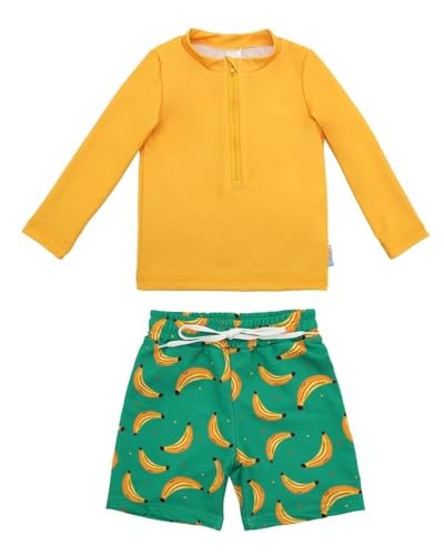 Long Sleeve Baby/Toddler Boys' Rash Guard Sets,Boy Swimsuit 4T Banana&orange