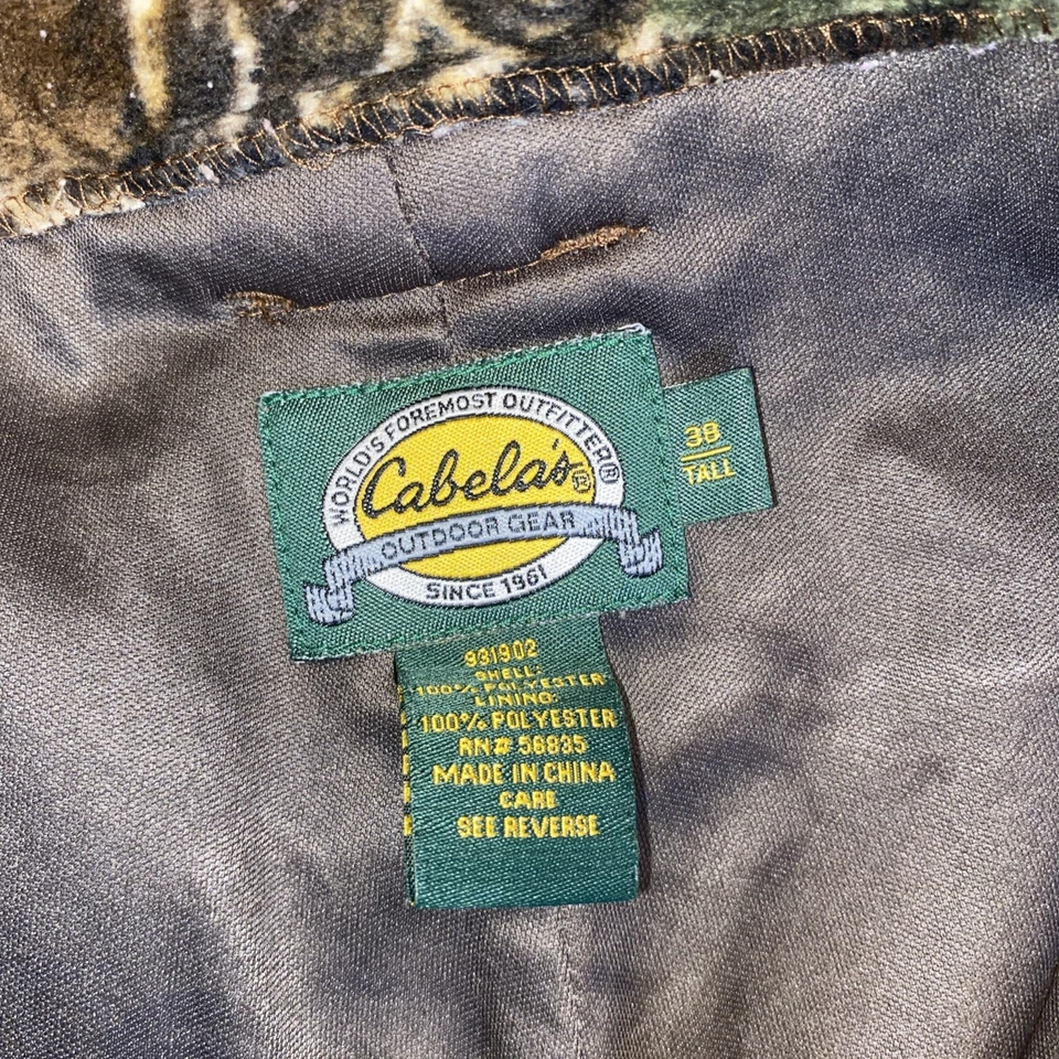 Cabelas ScentLok Heavy Fleece Mossy Oak Camo Hunting Pants Size Waist 38 Tall - Image 3 of 4