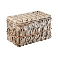 Truhe Allzwecktruhe aus Rattan Kubu Grey mit Henkeln und Deckel 65x37x39 cm