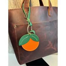 Orange Pouch Purse Charm Citrus Keychain NeW FAST SHIP