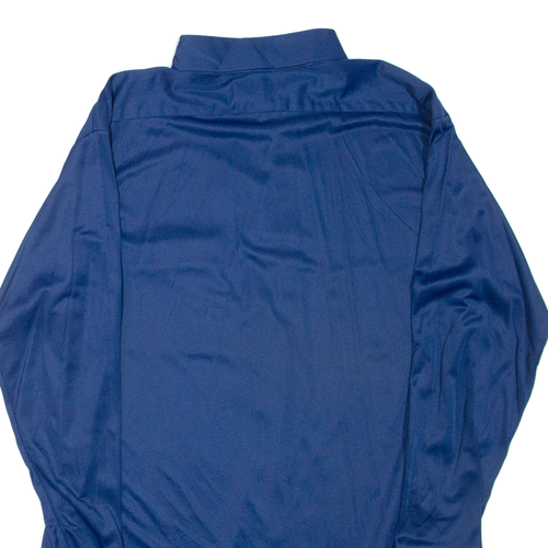 Camisa lisa azul manga larga L para hombre - Imagen 4 de 6