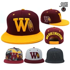 Washington New Leader Classic Football team color W Embroidery Snapback Hat Cap