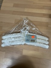 VTG Ivory Satin Covered Hangers Padded Ribbons Lot of 3