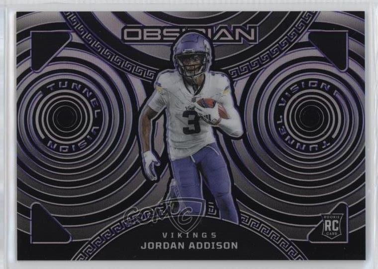2023 Obsidian Tunnel Vision Purple Electric Etch 30/75 Jordan Addison #11 15bk