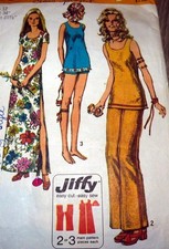 LOVELY VTG 1970s DRESS PANTS TUNIC Sewing Pattern 12/34