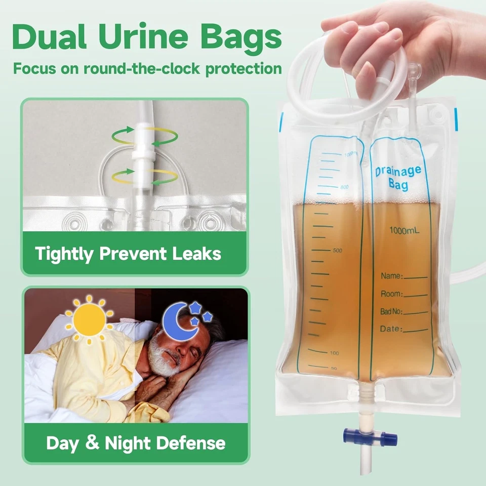 Condom Catheters for Elderly Men Age 80, External Catheter with 2 Urine - Image 4 of 4