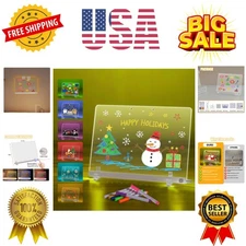 LED Doodle Glow Note Board 13.7"X10" – Light Up Acrylic Dry Erase Message Dra...