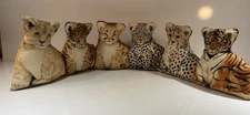 Door Stop Draft Stopper Tiger Cheetah Lion Jaguar Cubs Wild Cats Plush Italy