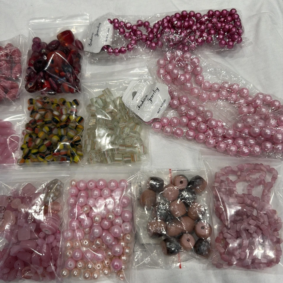 стеклянные бусины лот розовый/красный/квадратный/разноцветный круглый - Изображение 3 из 4