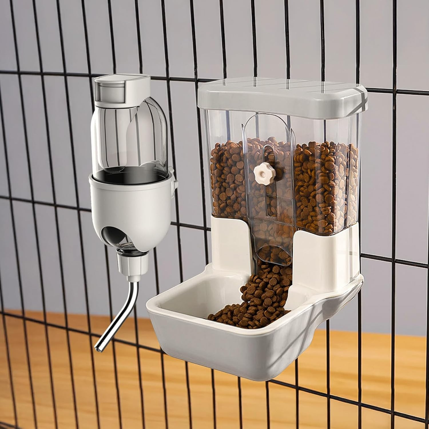 Dispenser Cibo e Acqua a Gravità per Animali | Set 2 Pezzi Alta Qualità