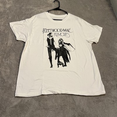 Fleetwood Mac Rumours Shirt Mens 2XL White Album Cover Band Graphic Rock Tee