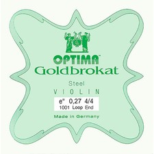 Optima Goldbrokat Steel Violin E String 4/4 Size, Med Steel, 27 guage loop end