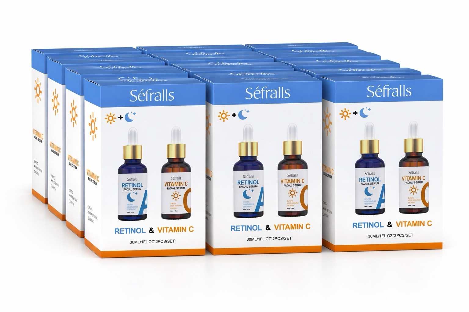 Vitamin C & Retinol Facial Serum Set (10 Pack Bundle) – Anti Aging Skincare Kit