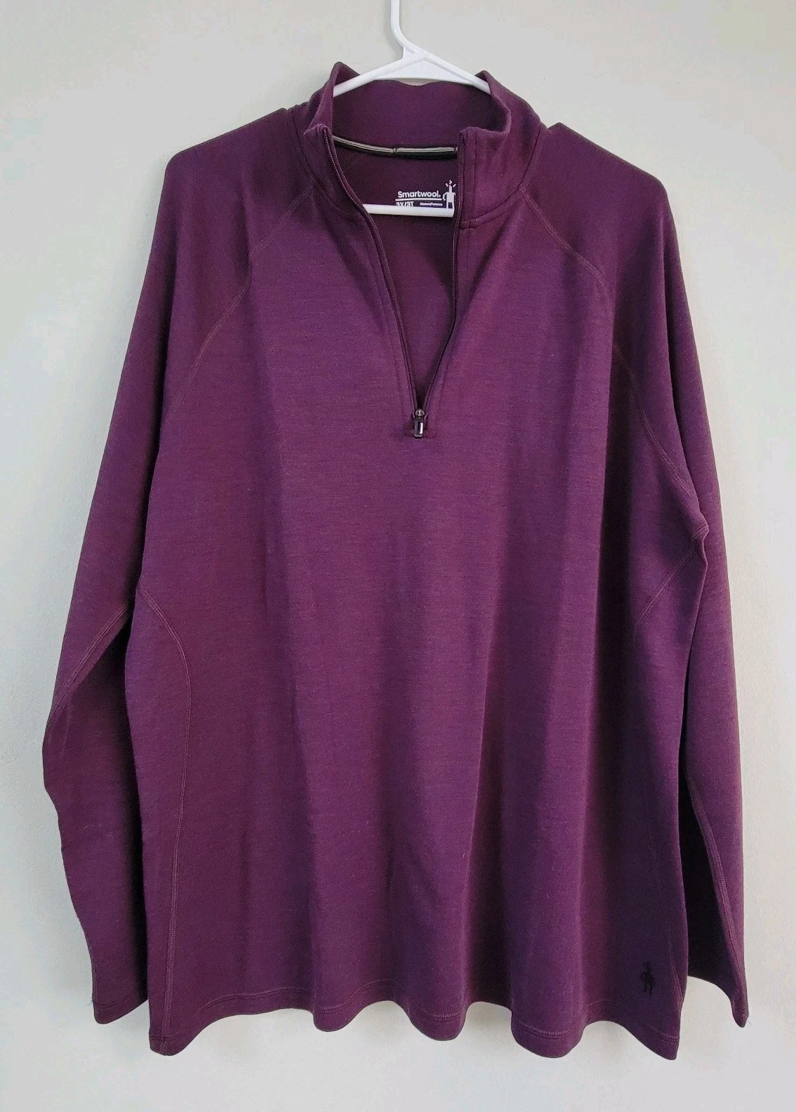 DEFECT SmartWool 1/4 Zip Purple Merino Baselayer Women Size 3X/3T Outdoor