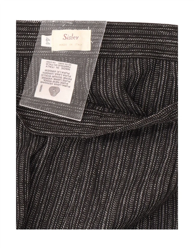 Pantalones informales cónicos para mujer SISLEY IT 44 medianos W28 L29 negros a rayas MY10 Foto 3 de 3