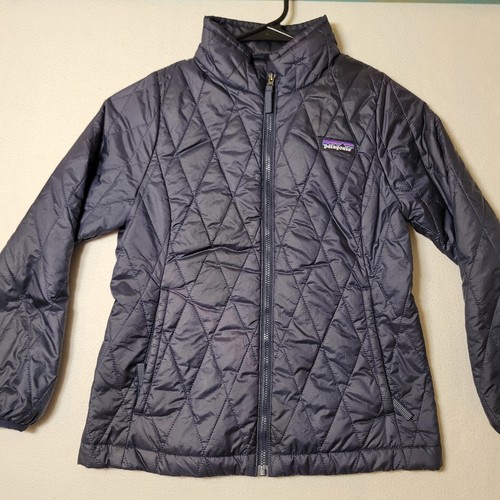 Patagonia Kids Quilted Nanopuff Jacket S 7-8 Navy Blue Polyester Lightweight - Picture 2 of 12