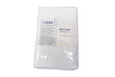 Nestl Bed Skirt Queen White Microfiber Tailored Drop Solid Bedding Dust Ruffle