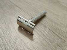 Vtg Gillette Metal Fat Handle Tech  Double Edge Safety Razor USA Made