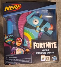NERF MICRO SHOTS Fortnite - Micro Rainbow Smash W/Blaster  2 Darts NEW