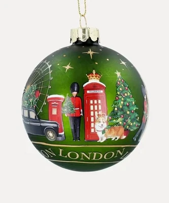 Gisela Graham Green London Scene landmark Christmas Tree Bauble On Hanging Twine