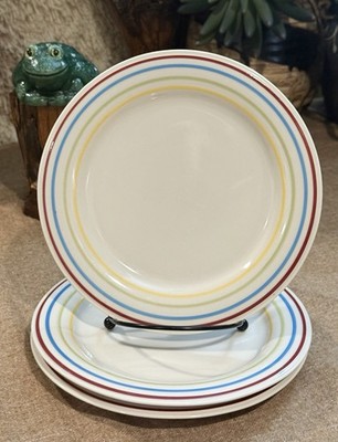 3 SALAD Vintage Studio Nova Primary Rainbow Plates Miami Vice ART DECO Japan EUC