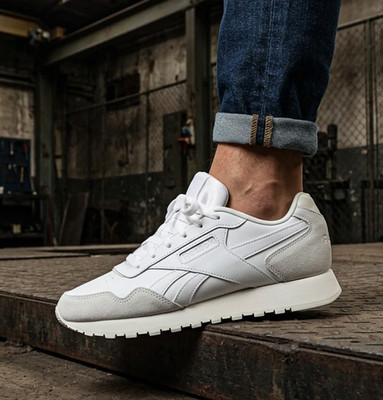 Herren Reebok klassischer Stil Turnschuhe alle Größen Glide weiß & grau Retro RGWGRE01