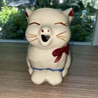 VTG Puss n Boots Creamer Cat bow tie Shawnee Pottery Ceramic  Cottagecore 4 3/4"