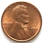 1950 (P) AU+ Lincoln Wheat Cent Penny