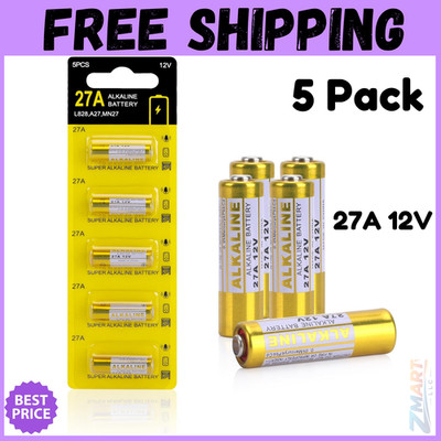 12V 27A A27 Alkaline Battery, V27A LR27A MN27 L828 12V Battery (5-Pack)