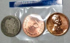 1916 Barber Dime, Proof  1962 Lincoln Memorial Penny , Uncirculated P Mint Token