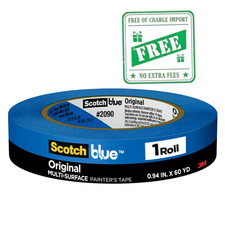 1 Roll ScotchBlue Original Multi-Surface Painter's Tape, 0.94in x 60 Yards, Blue
