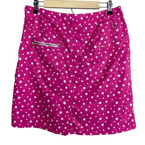 XDS Daily Sports Golf Skorts Size 10 Pink White Polka Dots Skirt - Picture 6 of 10