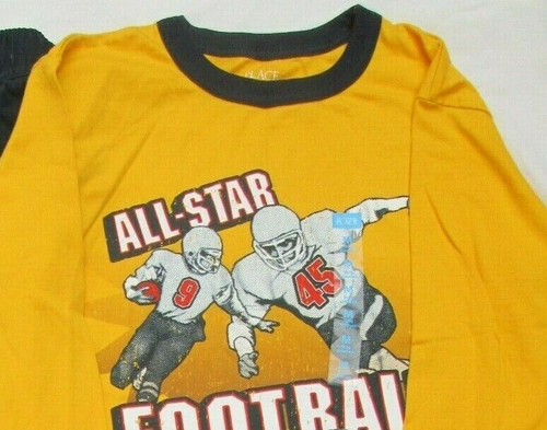 ❤ PLACE boys All-Star Football shirt NEW long sleeves yellow cotton 7 8 - Picture 9 of 24