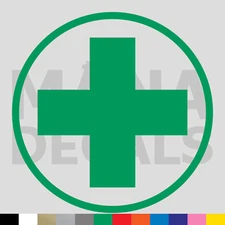 Red Cross Vinyl Die Cut Decal Sticker - Medical First Aid Plus Sign Symbol