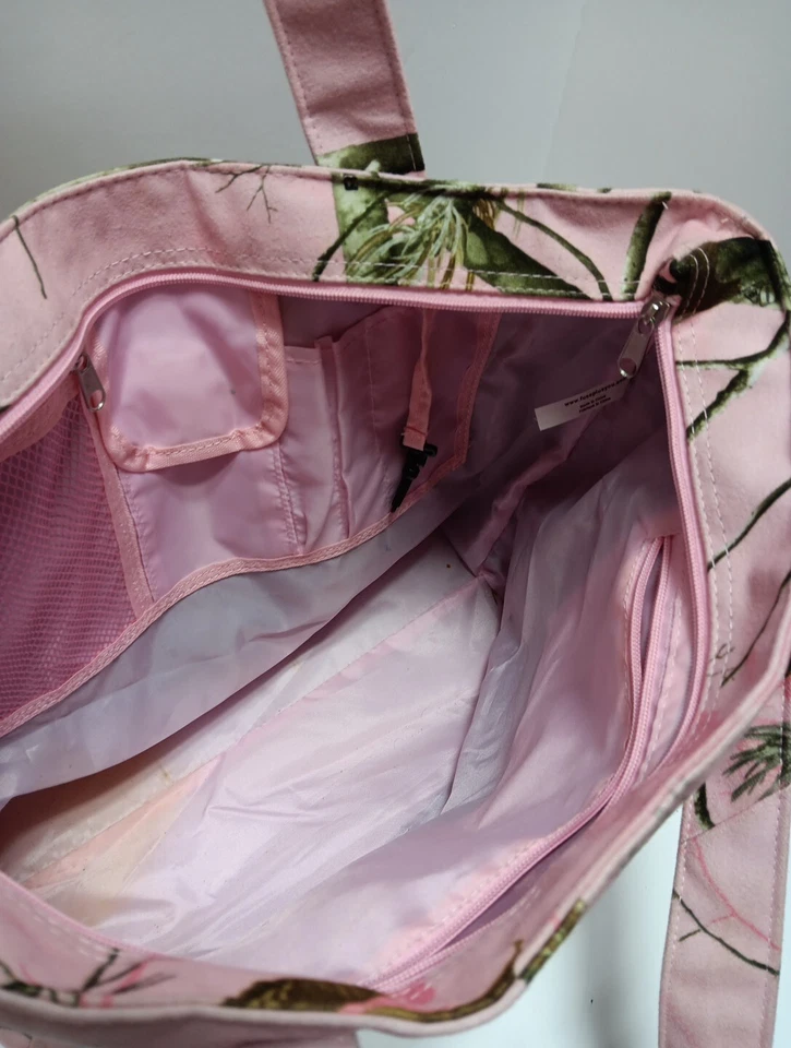 Bolso de Mano Realtree Rosa Camuflaje Grande 14"x12"x5" Cremallera Usado Foto 4 de 4