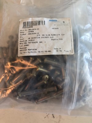 Lot/275 Anixter Pentacon Aircraft Fasteners NAS1634-12 With Certifications