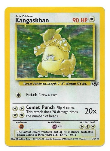 1995 kangaskhan pokemon card value Kangaskhan 26/130 Non-Holo Rare Base Set 2 Pokemon Card Near Mint
