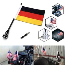 Motorrad Deutschland Flagge Fahne Flag Fahnenmast 39cm Schwarz Für Harley AF