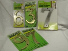 Heavy BRASS HOUSE ADDRESS NUMBERS 4" 3,6,7,9 or 5" NICKEL No. 7