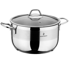 Sofram Stainless Steel Deep Casserole Pot Large Stockpot Soup Pot 4.5qt-12.4qt
