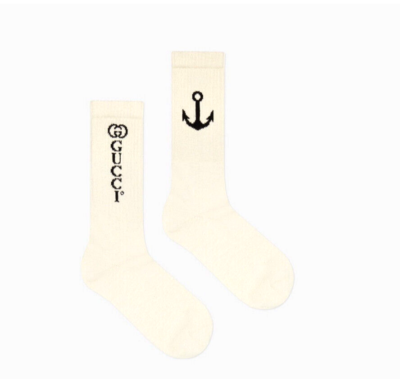 Gucci GG Men's Cotton socks with achor 626289 Calf-Length size