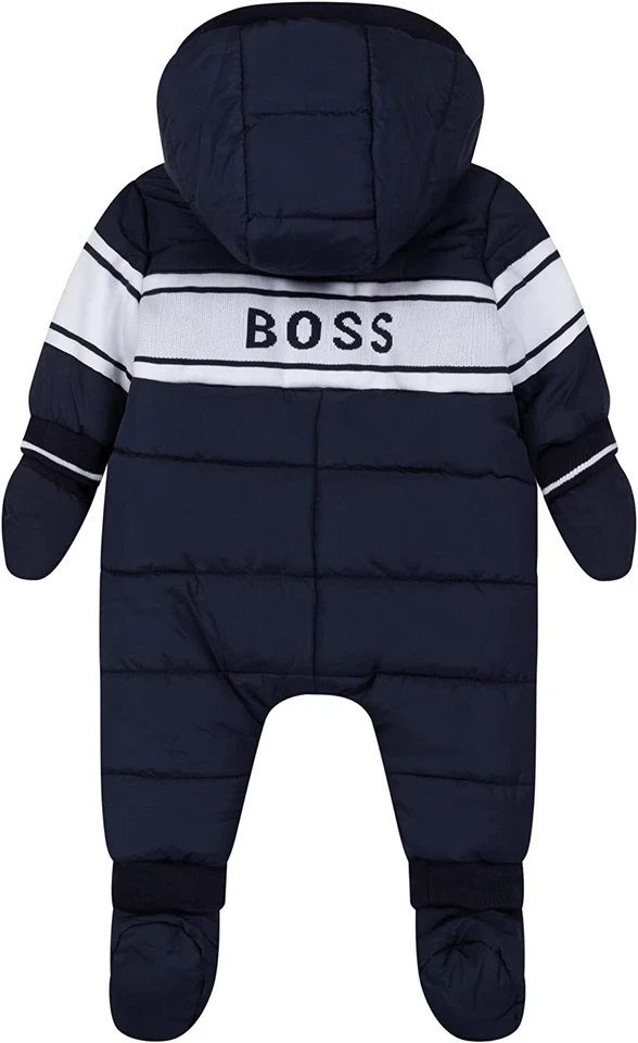 Nuevo Hugo BOSS Azul Real Down Bebé Crecimiento Nieve Traje Bombardero Chaqueta Abrigo Nuevo Nacido 2 Años Foto 2 de 4