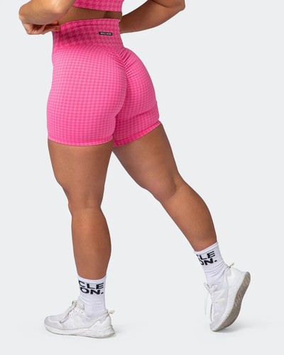 BNWOT Muscle Nation Pink Print Sports Bra & Scrunch Bike Shorts Set Size XS - Picture 11 of 11