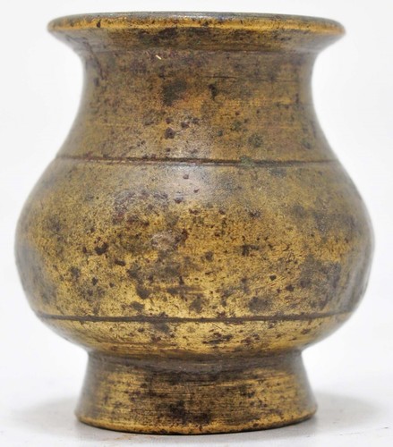 Antique Brass Round Water Drinking Pot Lota Original Old Hand Crafted - Picture 4 of 6